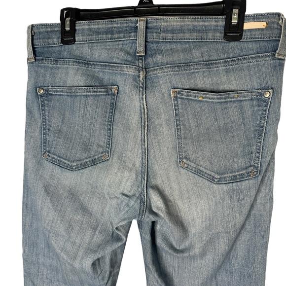 Anthropologie Pilcro Slim Straight Frayed Hem Denim Jeans Ankle Size 31 Tall - Picture 11 of 16